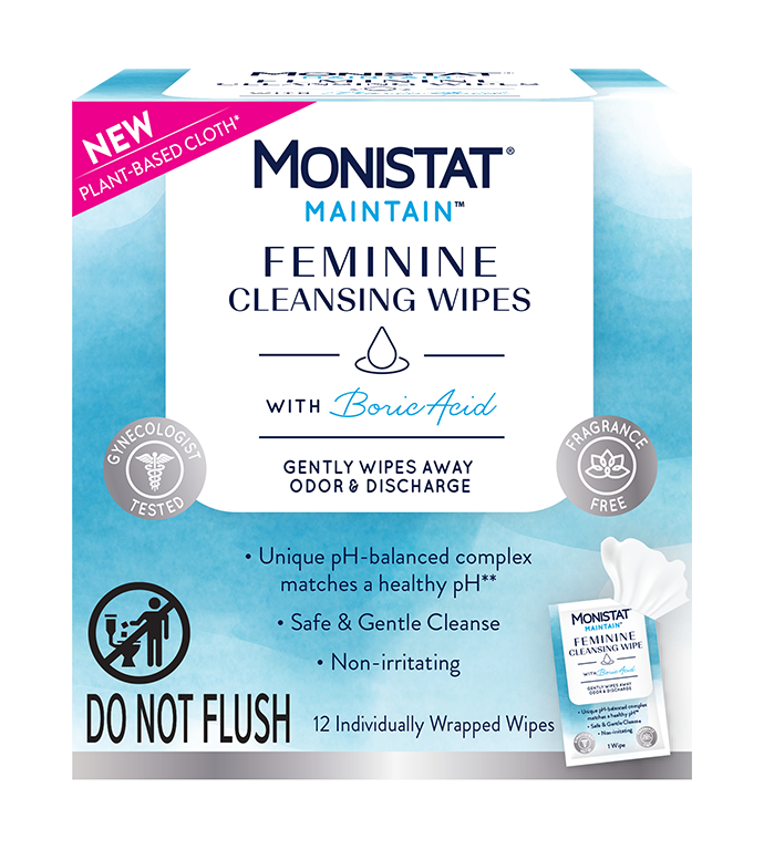 Monistat Feminine Cleansing Wipes With Boric Acid