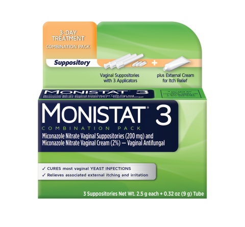 Monistat 3 Yeast Infection Treatment with Suppositories